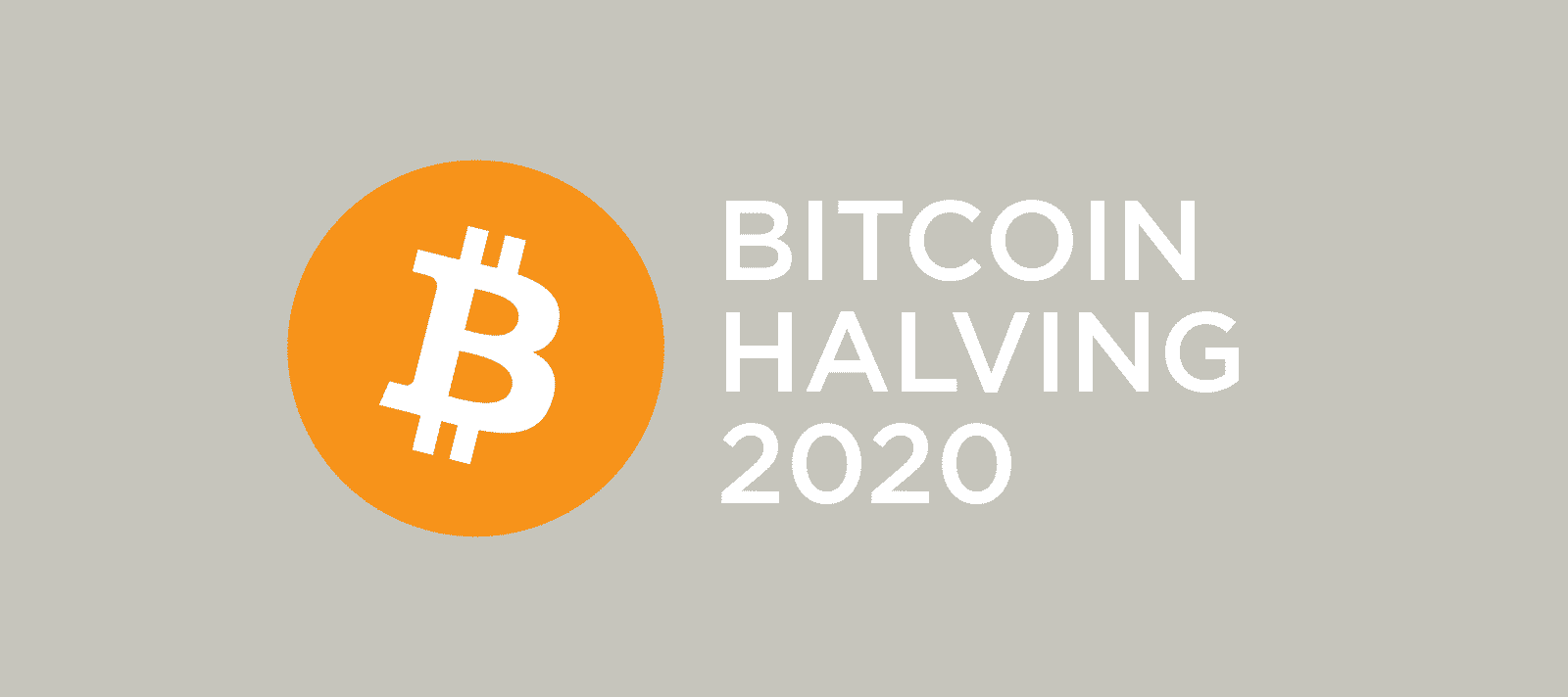 Bitcoin Logo with Text Bitcoin Halving 2020